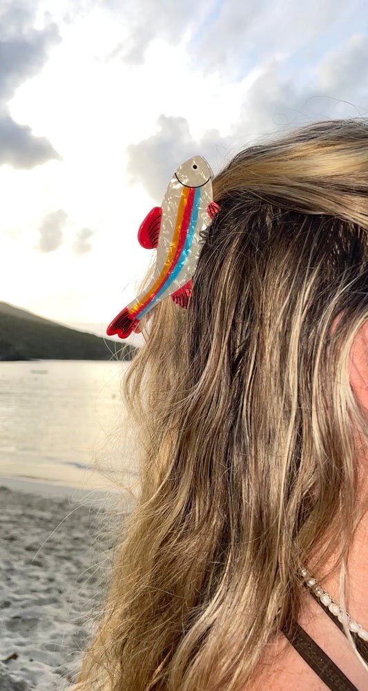 Pink Fish Claw Clip